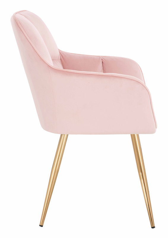 HOKER HR550 PUDROWY RÓŻ WELUR ZŁOTE NOGI