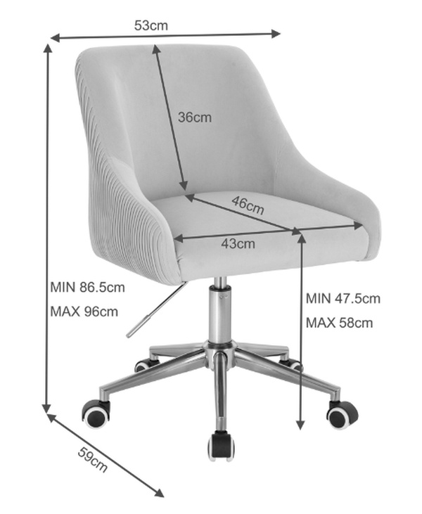 FOTEL HR920N CZARNY WELUR CHROMOWANA PODSTAWA