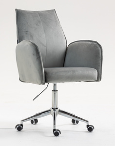 FOTEL HR280K STALOWY WELUR CHROMOWANA PODSTAWA