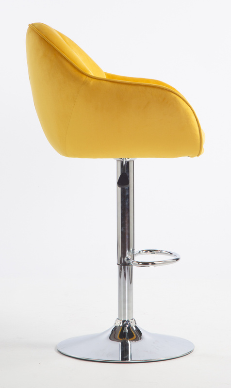 HOKER HR2055W ŻÓŁTY WELUR CHROMOWANA PODSTAWA