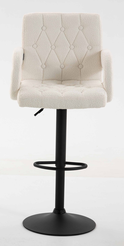 FOTEL HR8404W KREMOWY BARANEK CZARNA PODSTAWA