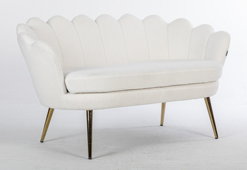 SOFA FREY BIAŁY BARANEK ZŁOTE NOGI