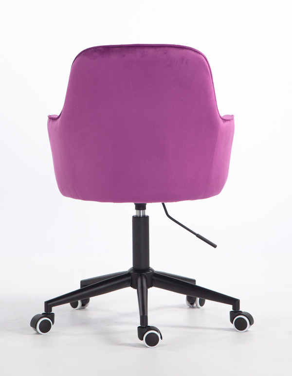 FOTEL HR2022K FUKSJA WELUR CZARNA PODSTAWA