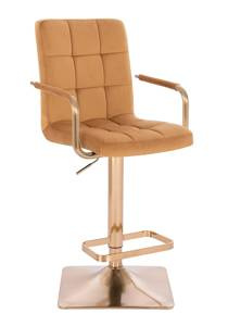 HOKER HR1015WP KWADRAT MIODOWY WELUR ZŁOTA PODSTAWA