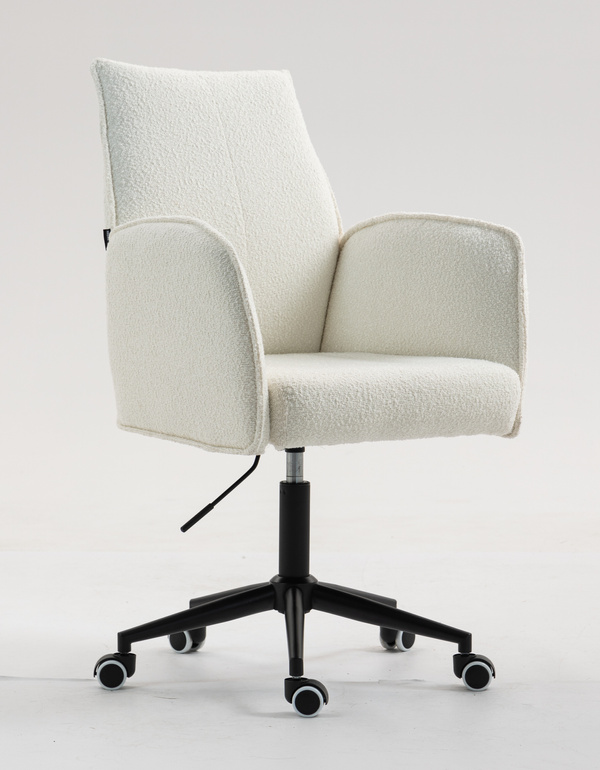 FOTEL HR280K KREMOWY BARANEK CZARNA PODSTAWA