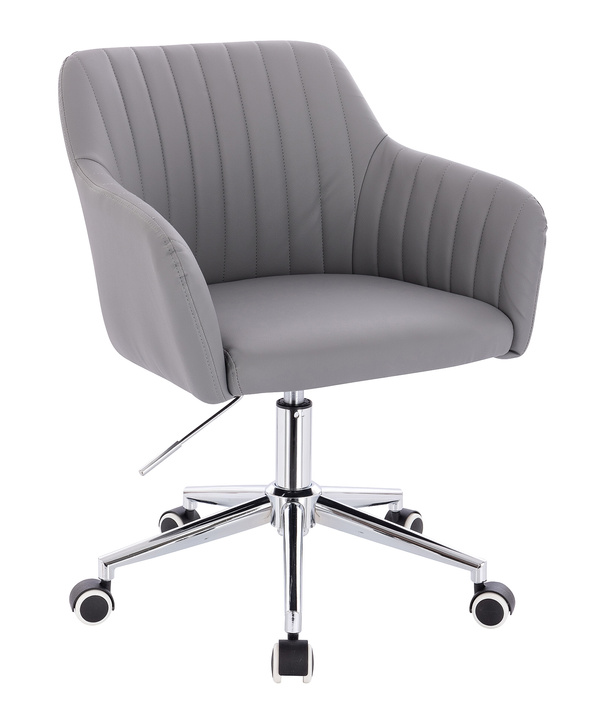 FOTEL HR190K SZARY CHROMOWANA PODSTAWA
