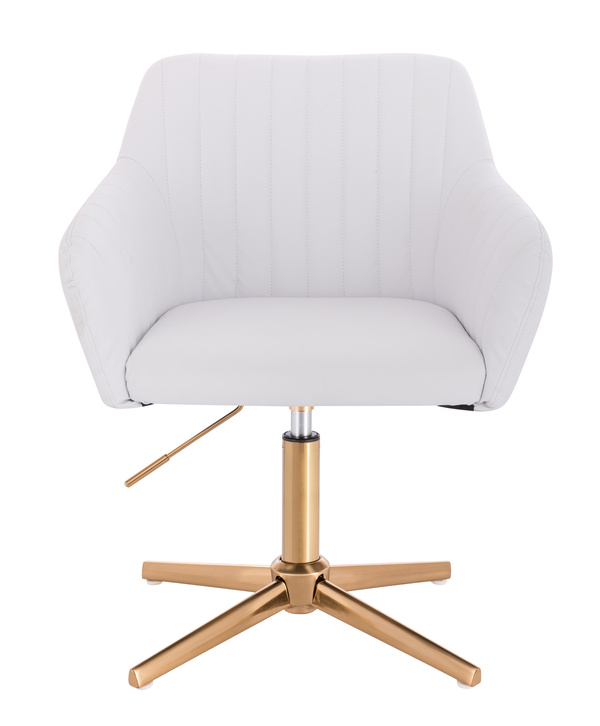 FOTEL HR190CROSS BIAŁY ZŁOTA PODSTAWA