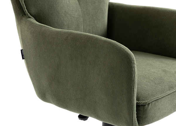 HOKER HR250W ZIELONY SZAŁWIA PREMIUM CORD SZTRUKS CZARNA PODSTAWA