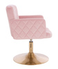 FOTEL HR802N PUDROWY RÓŻ WELUR ZŁOTA PODSTAWA