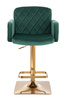FOTEL HR802KW BUTELKOWA ZIELEŃ WELUR ZŁOTA PODSTAWA