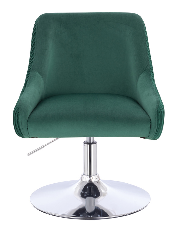 FOTEL HR920N BUTELKOWA ZIELEŃ WELUR CHROMOWANA PODSTAWA