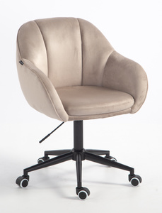 FOTEL HR2055K LATTE WELUR CZARNA PODSTAWA