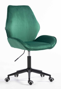 FOTEL HR350K BUTELKOWA ZIELEŃ WELUR CZARNA PODSTAWA