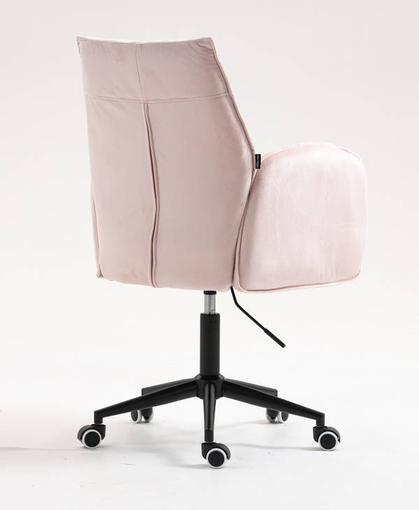 FOTEL HR280K PUDROWY RÓŻ WELUR CZARNA PODSTAWA