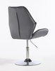 FOTEL HR350N GRAFITOWY WELUR CHROMOWANA PODSTAWA