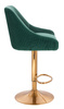 FOTEL HR920W BUTELKOWA ZIELEŃ WELUR ZŁOTA PODSTAWA