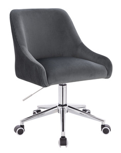 FOTEL HR920K GRAFITOWY WELUR CHROMOWANA PODSTAWA