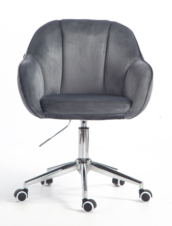 HOKER HR2055K GRAFITOWY WELUR CHROMOWANA PODSTAWA