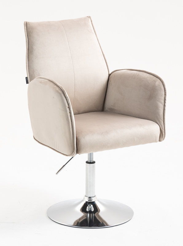 FOTEL HR280N LATTE WELUR CHROMOWANA PODSTAWA