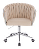 FOTEL HR750K KREMOWY WELUR CHROMOWANA PODSTAWA
