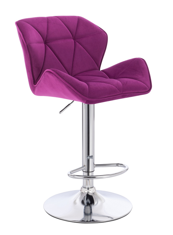 FOTEL HR111W FUKSJA WELUR CHROMOWANA PODSTAWA