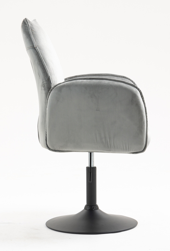 FOTEL HR280N STALOWY WELUR CZARNA PODSTAWA