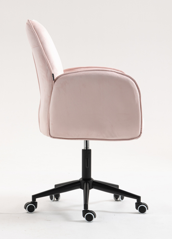 FOTEL HR280K PUDROWY RÓŻ WELUR CZARNA PODSTAWA