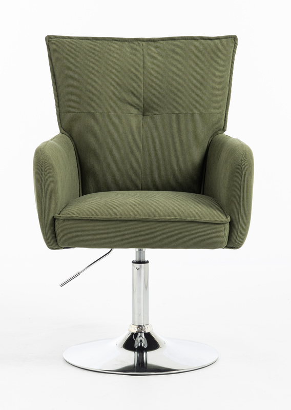 HOKER HR250N ZIELONY SZAŁWIA PREMIUM CORD SZTRUKS CHROMOWANA PODSTAWA