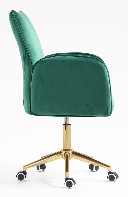 FOTEL HR280K BUTELKOWA ZIELEŃ WELUR ZŁOTA PODSTAWA
