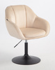 FOTEL HR2055N KREMOWY WELUR CZARNA PODSTAWA