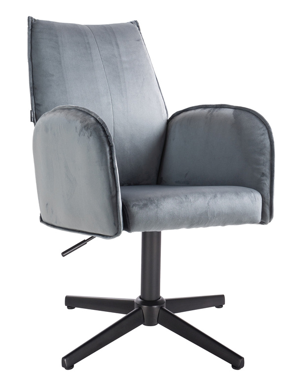 FOTEL HR280CROSS GRAFITOWY WELUR CZARNA PODSTAWA