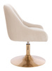 FOTEL HR920N KREMOWY WELUR ZŁOTA PODSTAWA