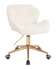 FOTEL HR111K KREMOWY BARANEK ZŁOTA PODSTAWA