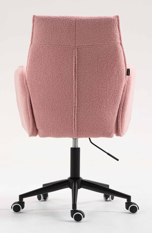 FOTEL HR280K PUDROWY RÓŻ BARANEK CZARNA PODSTAWA