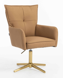 HOKER HR250CROSS KARMELOWY EKOSKÓRA PREMIUM SOFT ZŁOTA PODSTAWA