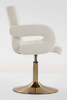 FOTEL HR8404N KREMOWY BARANEK ZŁOTA PODSTAWA