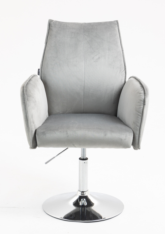 FOTEL HR280N STALOWY WELUR CHROMOWANA PODSTAWA