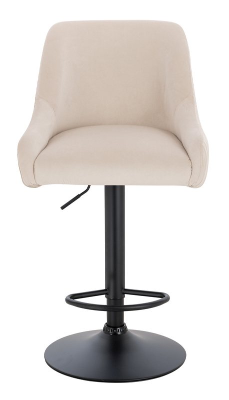 FOTEL HR920W KREMOWY WELUR CZARNA PODSTAWA