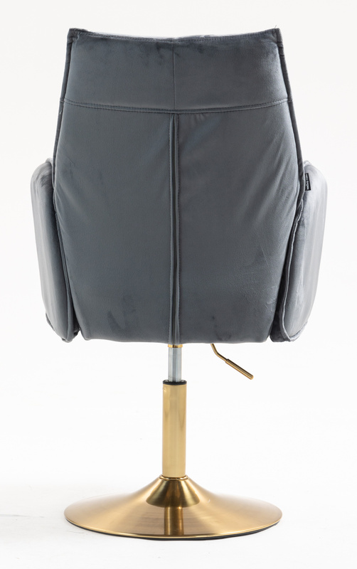 FOTEL HR280N GRAFITOWY WELUR ZŁOTA PODSTAWA