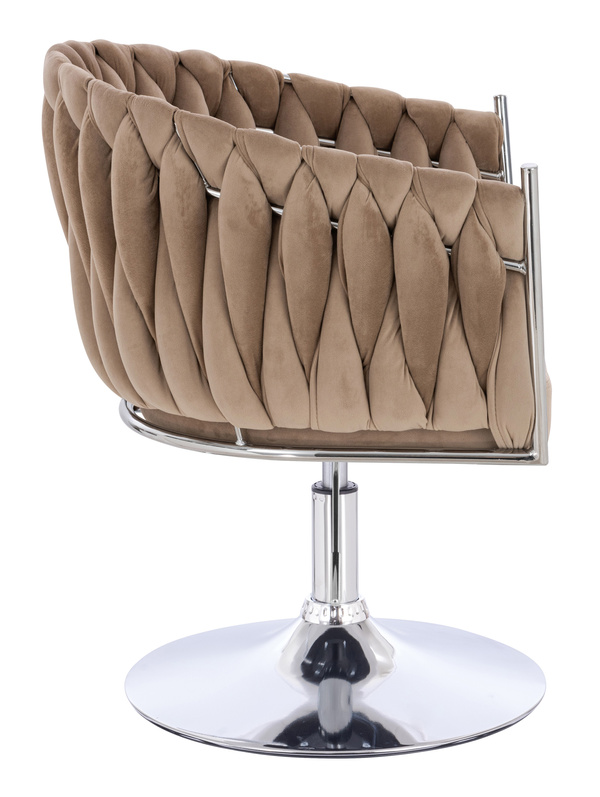FOTEL HR750N LATTE WELUR CHROMOWANA PODSTAWA