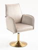 FOTEL HR280N LATTE WELUR ZŁOTA PODSTAWA