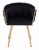 HR750 KRZESŁO ZŁOTE NOGI CZARNY WELUR