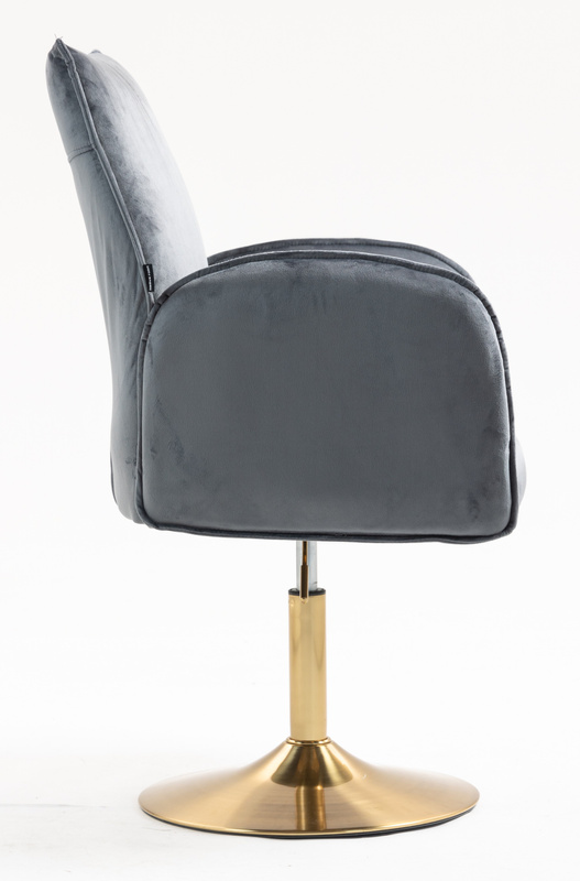 FOTEL HR280N GRAFITOWY WELUR ZŁOTA PODSTAWA