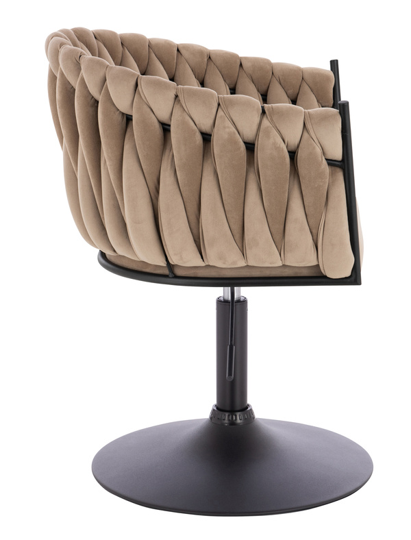 FOTEL HR750N LATTE WELUR CZARNA PODSTAWA