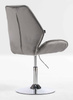 FOTEL HR350N STALOWY WELUR CHROMOWANA PODSTAWA