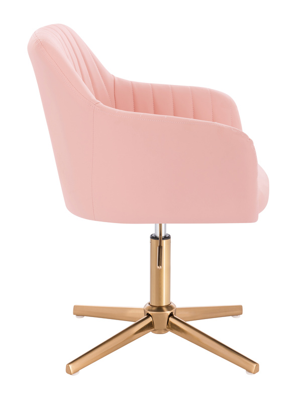 FOTEL HR190CROSS RÓŻOWY ZŁOTA PODSTAWA