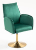FOTEL HR280N BUTELKOWA ZIELEŃ WELUR ZŁOTA PODSTAWA