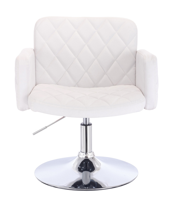 FOTEL HC802N BIAŁY CHROMOWANA PODSTAWA