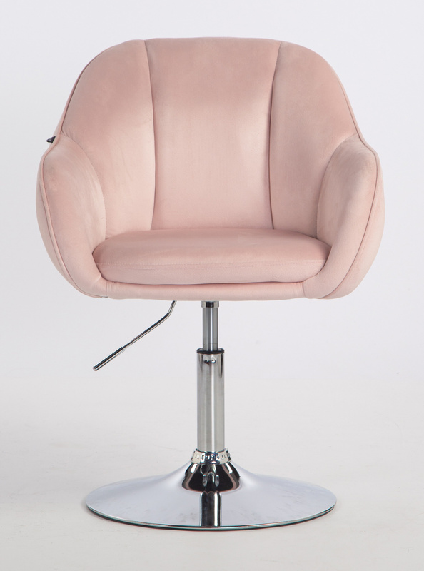 HOKER HR2055N PUDROWY RÓŻ WELUR CHROMOWANA PODSTAWA