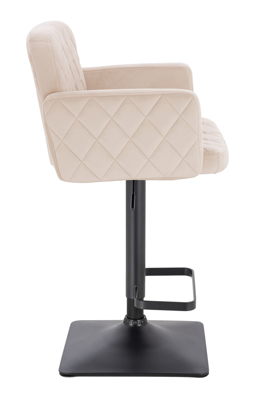 FOTEL HR802KW KREMOWY WELUR CZARNA PODSTAWA